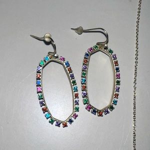 Kendra Scott Elle Open Frame Earrings in Gold/Multi